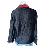 White Stag Chinese Embroidered Black Velvet Jacket LARGE Art to Wear Lagenlook Photo 3