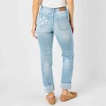 Judy Blue  American Flag Cuff Boyfriend Jeans Photo 2