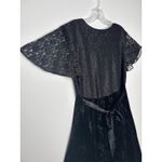 American Vintage Vintage 1990s Ms. Choice Black Lace & Velvet Maxi Dress Made in USA large Photo 5