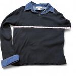 Vintage Denim Trimmed Black Sweater Size L Photo 6