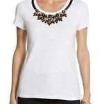 Chico's  Natalia white beaded necklace tee size 0 (small) Photo 0