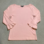 Lauren Ralph Lauren Pink Knit Top Bell Sleeve Boat Neck Long Sleeve Size L Photo 0