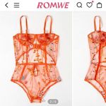 one piece orange sheer mesh Nighty! New Size L Photo 10