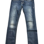 Buckle BKE Denim Sabrina Straight Leg Jeans Low Rise Distressed Womens Size 27R Western Photo 0