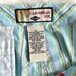 Caribbean Joe  Cropped Pants 10 Capris Blue Green Stripes Pockets Lightweight Photo 3