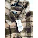 PacSun NEW  Womens Plaid Fuzzy Fury Cosy Jacket Shacket Size XS/S Brown Photo 2