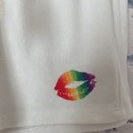 Wildfox  white Miami pride rainbow kiss drawstring shorts XS Photo 2