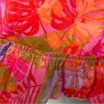 The Eden Tropical Floral Puff Sleeve Short Dress Pink Photo 4