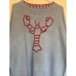 Bailey Rose Blue Knit Pullover Sweater Red Lobster Whipstitch Trim Womens Medium Photo 1