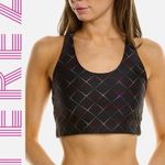 Terez New  hi-shine multicolor cross hatch on black sports bra XS Photo 0
