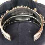 Navajo Indian 70 grams Sterling Silver Turquoise Cluster Bracelet Signed Photo 8