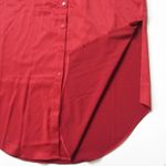 Eileen Fisher NWT  Mandarin Collar Shirt in Serrano Red Satin Button Tunic PS Photo 2