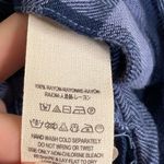 Free People  Rainy Day Oversized Plaid Tunic Dark Blue Size Small Casual Fall Photo 5