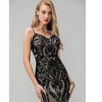 NEW JJ's House Gold Black Sequin Beaded Embellished Sleeveless Maxi Dress Sz 10 Photo 1