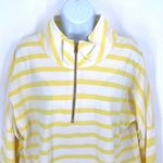Addison Bay Womens Stripe 1/4 Zip Cotton Delancey Pullover Yellow Large NWT Photo 1