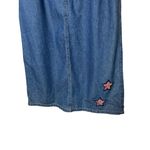 Vintage Longaberger Homestead Denim Star Patch Maxi Skirt XL Blue Photo 2