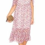 Rebecca Minkoff Buffy Poppy Floral Cold Shoulder Midi Dress Size Medium Photo 0