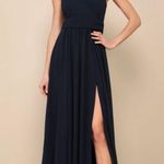 Lulus Thought of Huey Maxi Dress NWT Navy Blue Photo 0