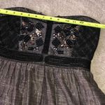 Staring At Stars Anthropologie  Black Strapless Prom Dress Size 0 Metallic Photo 5