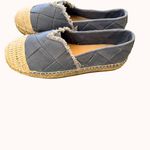 Coldwater Creek Walk With Me  Espadrille Platform Flats Blue Canvas Size 7.5 Coas Photo 4