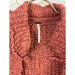 Free People  Rust Textured Knit Open Front Cardigan with Pockets - Size - Small Photo 3