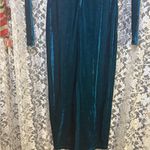 Elegant Teal Velvet bodycon Dress lace cut out see through small NWOT SO SEXY!!! Blue Photo 9