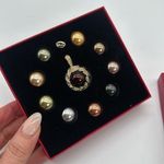 KJL Kenneth Jay Lane Vintage Stately Simulated Pearl Enhancer Set Gold Photo 2