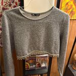 ZARA NWOT- Long Sleeved Cropped Top With Jewels Size Medium Photo 0