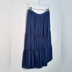 Kobi Halperin Editha Deep Sea Navy Blue High Rise Tiered Midi Skirt Size L Size L Photo 3