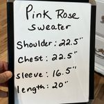 Pink Rose  Brown Acrylic Sweater Cropped Crewneck Comfy Womens Medium Photo 9