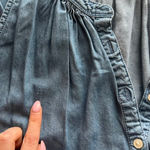 Loft  Chambray Denim Drop Waist Popover Cotton Blend Tank Dress Size Medium Photo 10