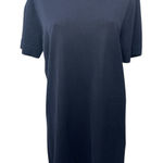 COS  Women's Navy Blue Boat Neck Short Sleeve Knit Mini Shift Dress Size XS Photo 0