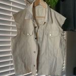SheIn Cream Sleeveless Button-Up Vest Photo 0