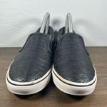 Vans Women's Black Perforated Leather Slip Ons size 7 Photo 1