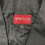 Vintage 90s Collarless Wool Blend Blazer Charcoal Gray Two Button Size 8 Classic Photo 10