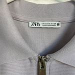 ZARA  2022 lilac purple oversized polo mini dress with quarter zip Photo 4