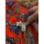 Collective Concepts Women's Red Floral Keyhole Halter Neck Tank Top Size Large Photo 4