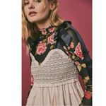 Free People Dainty Coquette Cottage Bluebell Solid Maxi Dress Sand Neutral Small Photo 1