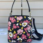 Kate Spade Blue Floral Printed Darcy Bucket Bag Photo 5