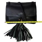 Gucci  Black Leather Front Flap Closure Bamboo & Long Black Tassels Shoulder Bag Photo 7