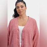 UGG  Nyomi Comfy Soft Pink Cardigan Sweater Photo 1