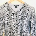 Style & Co cardigan sweater women's SP snakeskin print button front gray black Photo 2