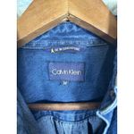 Calvin Klein Vtg M Dress Denim Midi Shirt Long Sleeve Button Front Pockets Photo 1