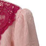 Vintage In The Mood Pink Peplum Dress Hot Pink Lace Detail size 14 Photo 2