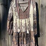 Bohemian Paisley Print Bishop Sleeve Smock Dress size small Photo 2