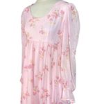Vintage 70s Pink Floral Prairie Maxi Dress Photo 2