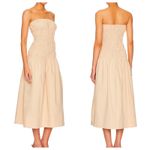 Majorelle Midi Dress Revolve Vanna Strapless Smocked Bust Beige Photo 1