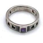 Amethyst 925 Sterling Silver Ring Size 7 Purple Photo 2