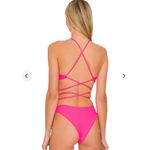 Lovers + Friends  Hot Pink Wrap Bikini Set Halter Top Small High Bottoms Medium Photo 1