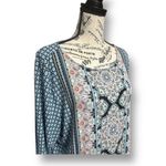 J.Jill  Size XL Black Blue Paisley Boho Art to Wear Tunic Top Dress Festival Chic Photo 2
